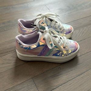 Nina Iridescent Glitter Stripe Sneakers Size 13